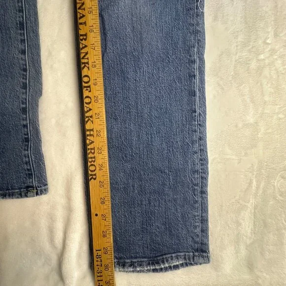 Pistola Distressed Blue Denim Jeans High rise Sz 26 Ripped knee Straight Leg - Picture 5 of 10